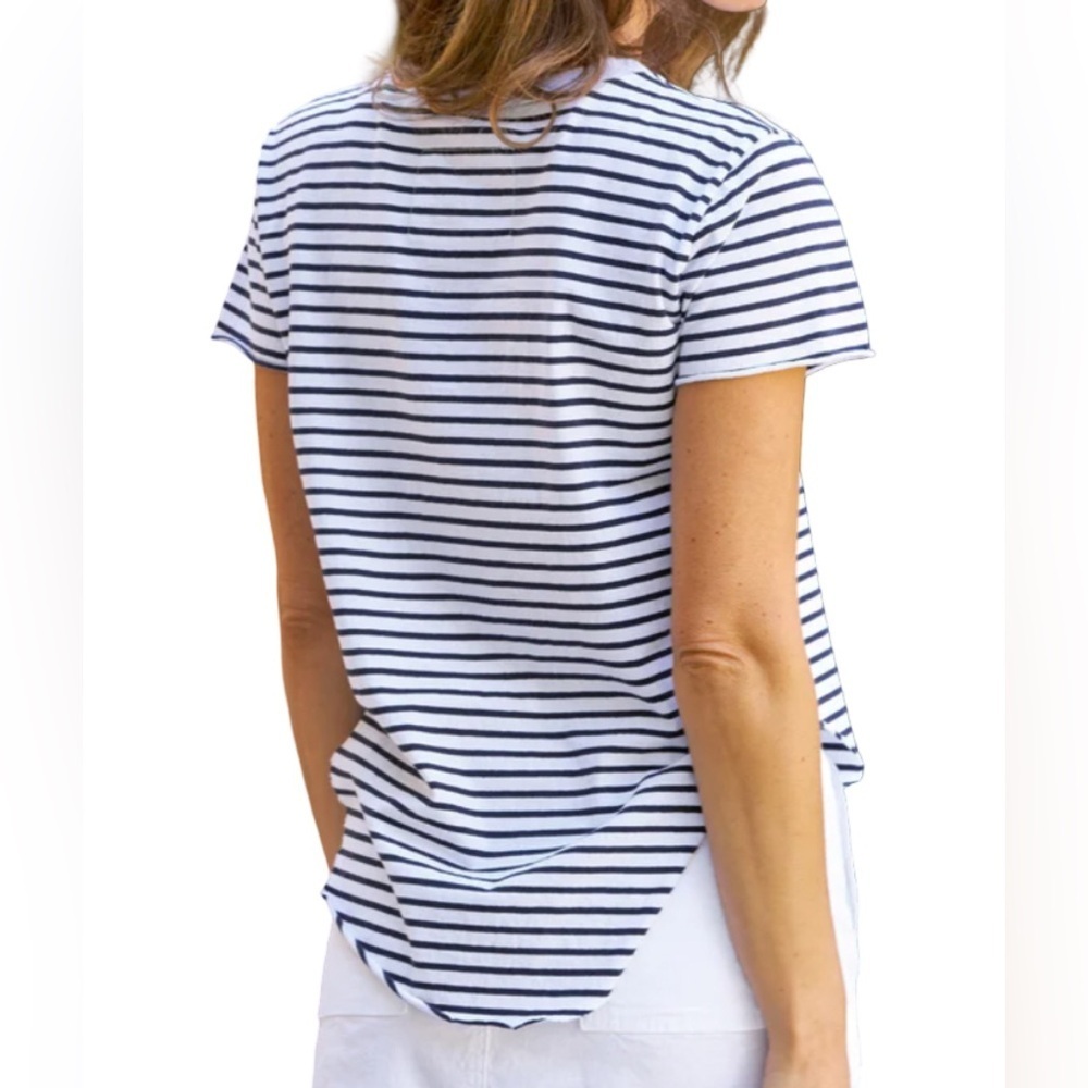 Frank & Eileen NWD Theo Perfect Tee Navy French Stripe Size M - Picture 3 of 10